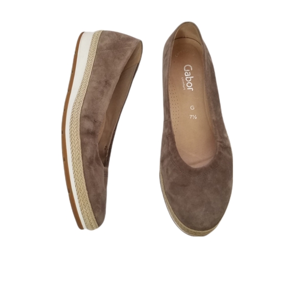 Gabor Wallaby Jute Espadrilles Easy Walking suede flats - Picture 4 of 5